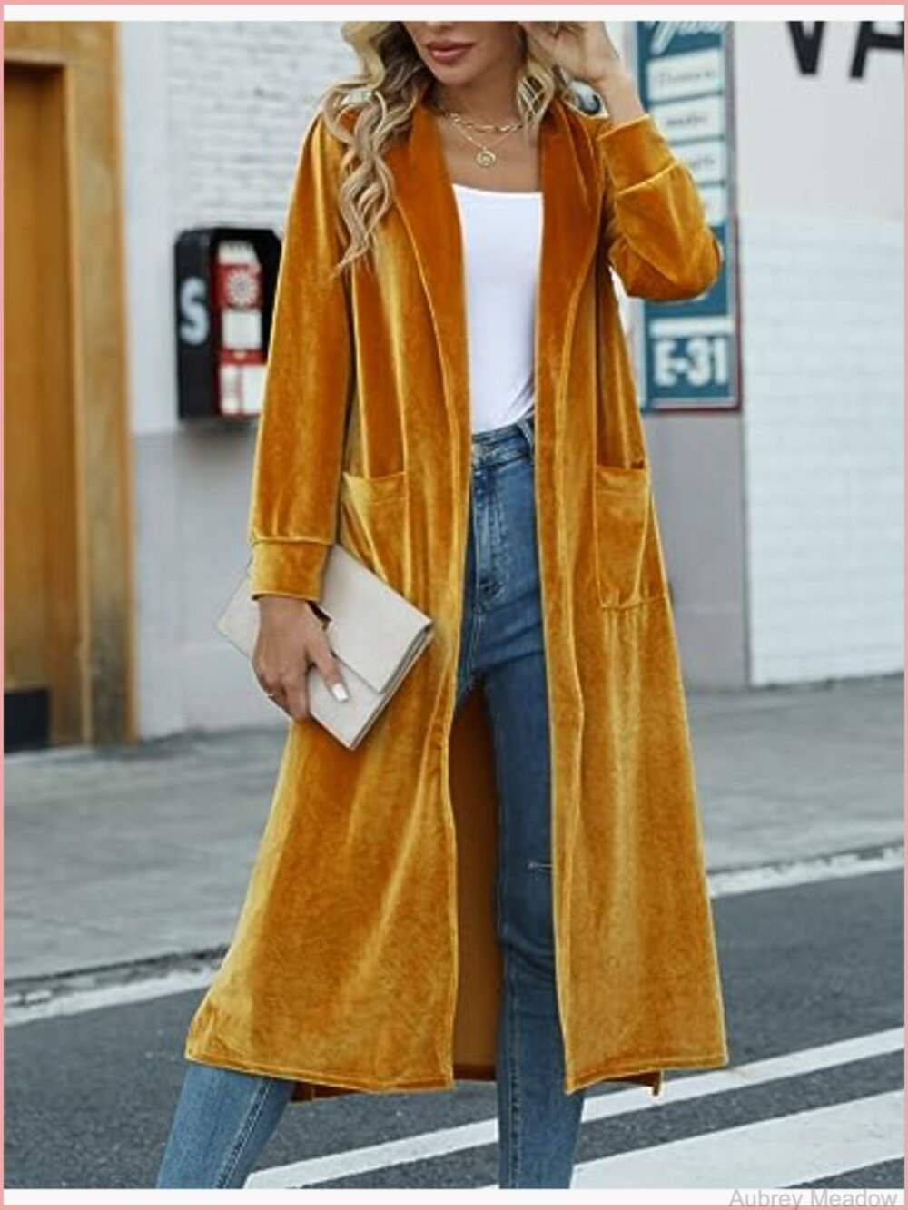 Long Velvet Cardigan Jacket Casual Open Front Maxi Blazer Duster Outwear - Picture 4 of 7